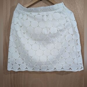 Anthropologie White Lace Skirt
